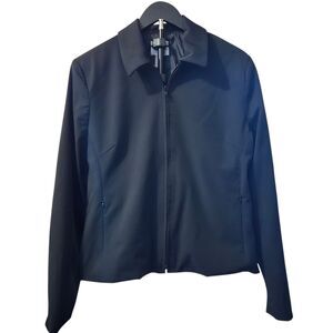 Links Black Nylon Jacket Womens Size 14 Golf Stretchy Outdoors Gorp Core